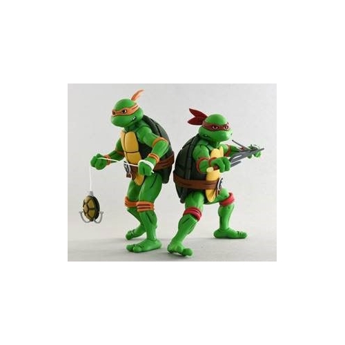 Les Tortues ninja - Pack 2 figurines Michelangelo & Raphael 18 cm