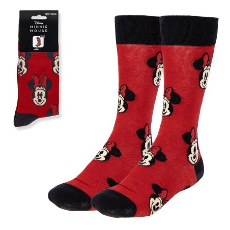 Disney - Paire de chaussettes Minnie Face Red 36-43