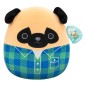 Squishmallows - Plush Figure Brown Pug in Green and Blue Flannel Shirt Prince 30 cm