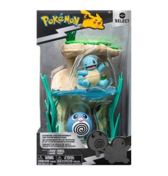 Pokémon - Figurines Environment Set Lac de rive & Ptitard & Carapuce 5 cm
