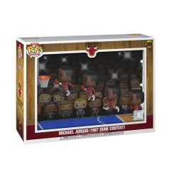NBA - Figurines POP! NBA Moments Deluxe Bulls Michael Jordan (1987 Concours Dunk) 9 cm