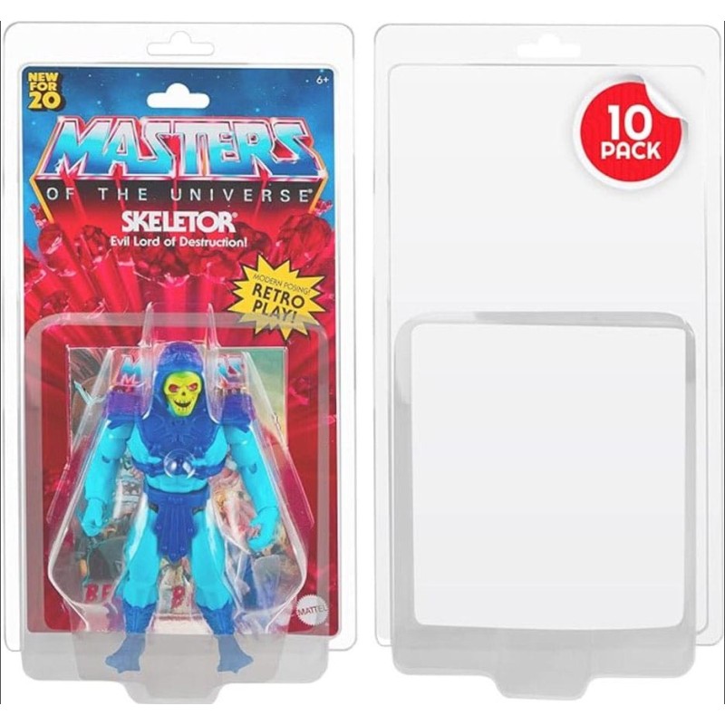 Les Maîtres de l'Univers - Pack 10 boîtes de protection Clamshell en PET pour figurines articulées Les Maîtres de l'Univers