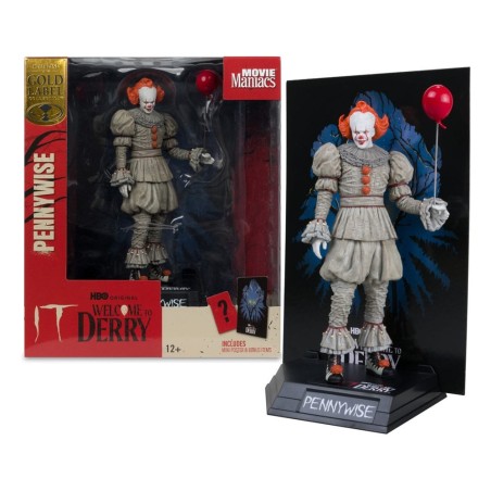 Ça : Bienvenue à Derry - Statuette Movie Maniacs Pennywise (Gold Label) 16 cm
