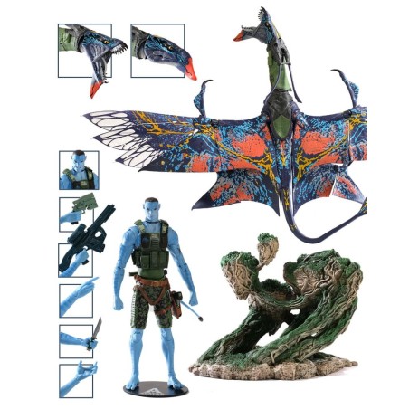 Avatar - : The Way of Water Action Figure Recom Quaritch & RDA Banshee (Gold Label)