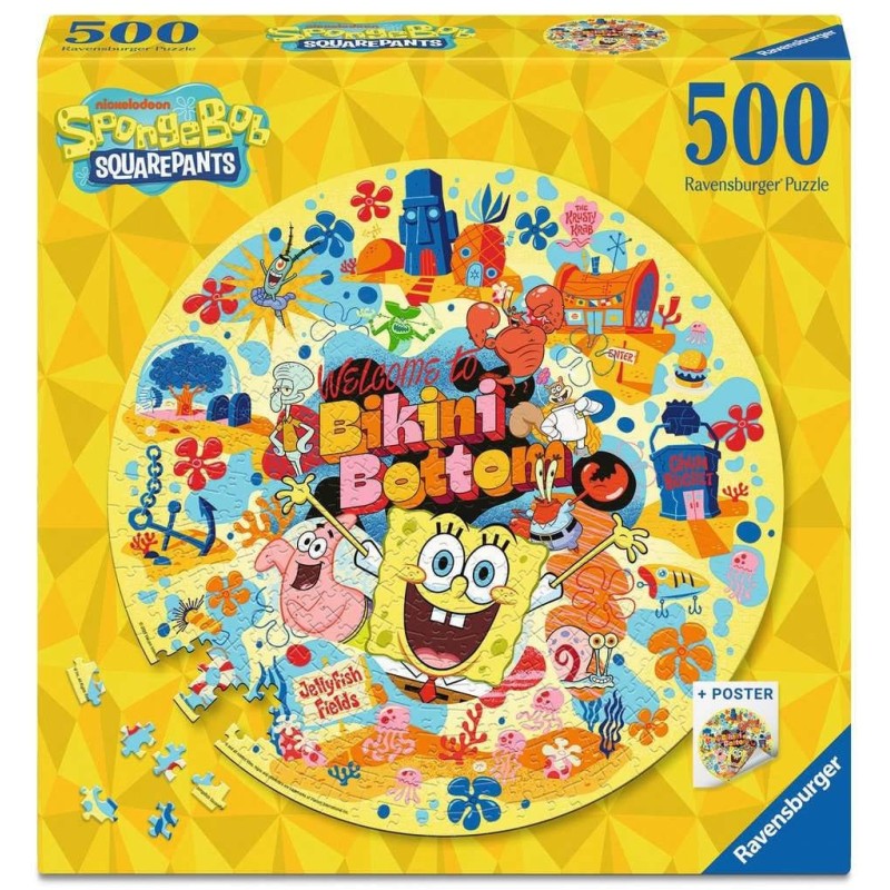 Bob l'éponge - Puzzle rond Welcome to Bikini Bottom (500 pièces)