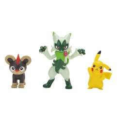 Pokémon - First Partner Battle Figure Set Figure 3-Pack Litleo, Pikachu & Floragato