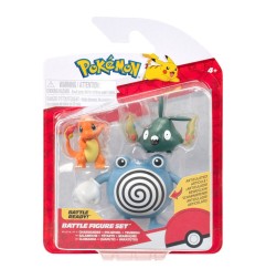 Pokémon - First Partner Battle Figure Set Figure 3-Pack Charmander, Trubbish & Poliwhirl