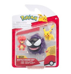Pokémon - Pack 3 figurines First Partner Battle Figure Set Magby, Pikachu & Fantominus