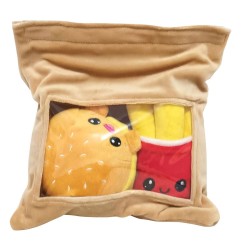 Yummis - Pack 2 peluches Yummis Together Burger & Fries in Take Away Bag 21 cm