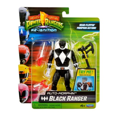 Power Rangers - Mighty Morphin  Action Figure Auto-Morphin Black Ranger 12 cm