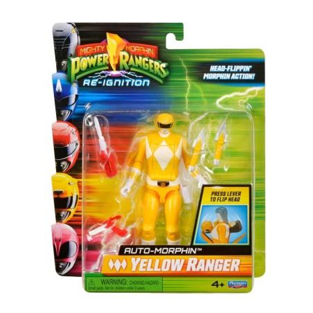 Power Rangers - Mighty Morphin  Action Figure Auto-Morphin Yellow Ranger 12 cm