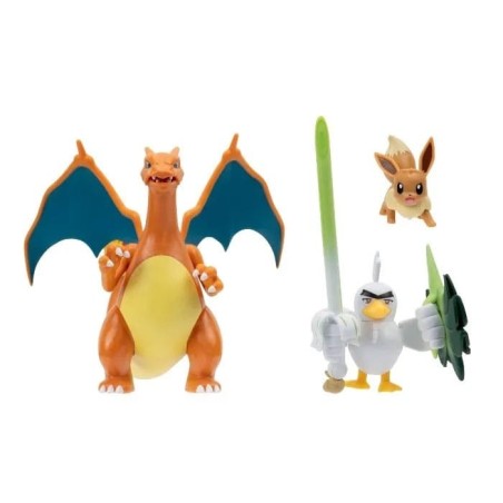 Pokémon - Figure 3-Pack Eevee, Sirfetch'd & Charizard