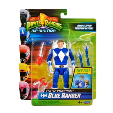 Power Rangers - Mighty Morphin  Action Figure Auto-Morphin Blue Ranger 12 cm