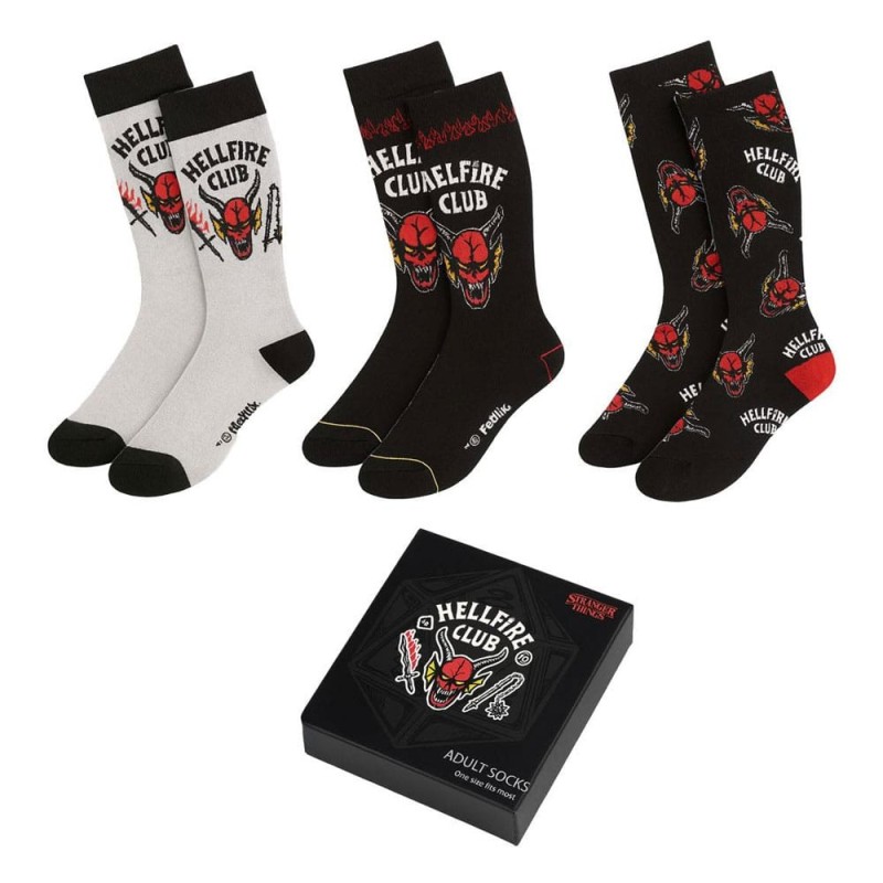 Stranger Things - Pack de 3 paires de chaussettes Hellfire Club 38-45