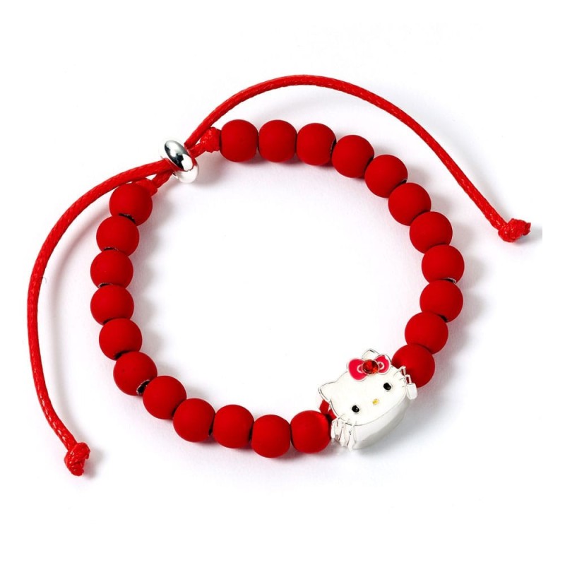 Hello Kitty - Bracelet red beads with  Charm 21 cm
