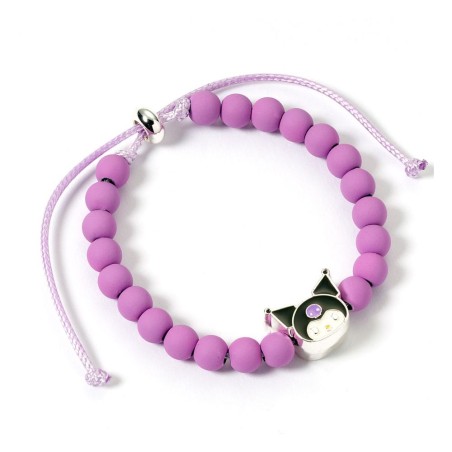 Hello Kitty - Bracelet purple beads with Kuromi Charm 21 cm