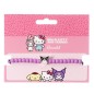 Hello Kitty - Bracelet perles violettes avec breloque Kuromi 21 cm