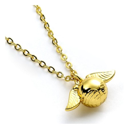Harry Potter - Necklace Golden Snitch Charm (Golden Tone)