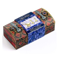 Harry Potter - Coffret bijoux malle de Quidditch, Collier Vif d'Or et Boucles d'oreilles créoles Huggy (Doré).