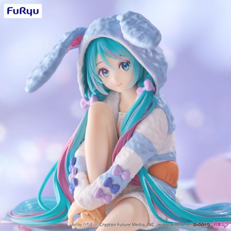 Hatsune Miku - Statuette Noodle Stopper Hatsune Miku Rabbit Ear Hood Pajama Blue Color Ver. 14 cm