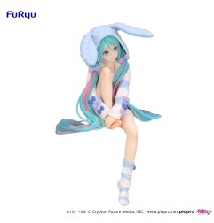 Hatsune Miku - Noodle Stopper PVC Statue  Rabbit Ear Hood Pajama Blue Color Ver. 14 cm