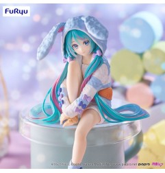 Hatsune Miku - Noodle Stopper PVC Statue  Rabbit Ear Hood Pajama Blue Color Ver. 14 cm