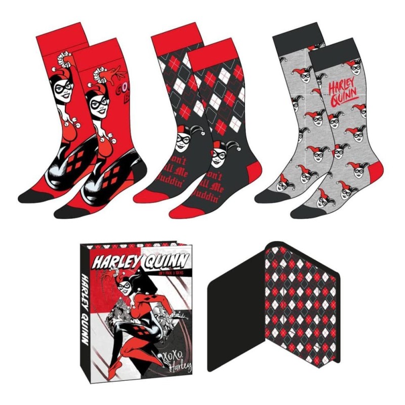 DC Comics - Pack 3 paires de chaussettes Harley Quinn 36-43 DC Comics - Pack 3 paires de chaussettes Harley Quinn 36-43