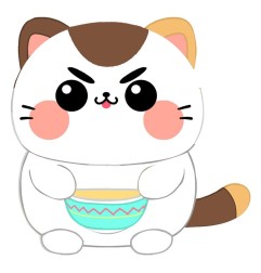 Funny Cat - Peluche Chat avec soupe 25 cm