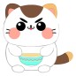 Funny Cat - Peluche Chat avec soupe 25 cm