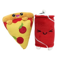 Yummis  - Pack 2 peluches Yummis Together Pizza & Cola dans un sac à emporter 21 cm
