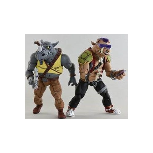 Les Tortues ninja - Pack 2 figurines Rocksteady & Bebop 18 cm