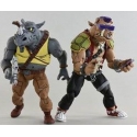 Les Tortues ninja - Pack 2 figurines Rocksteady & Bebop 18 cm