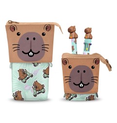 Oh My Pop! - Pop Up Pencil with Multicoloured ball pen & Erasable Gel Pen Capybara
