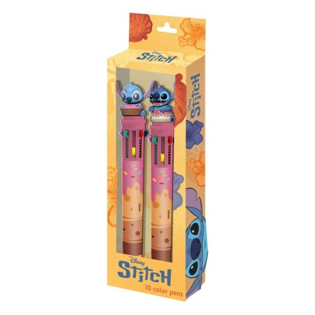Lilo & Stitch - Pack 2 stylos à bille 10 couleurs Lilo & Stitch