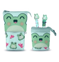 Oh My Pop! - Pop Up Pencil with Multicoloured ball pen & Erasable Gel Pen Froggy