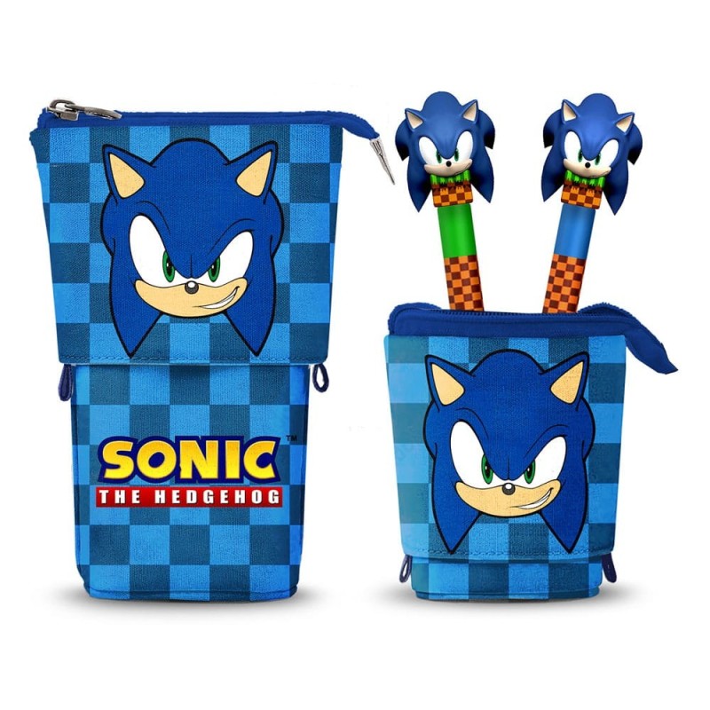 Sonic The Hedgehog - Trousse Sonic The Hedgehog Pop Up avec 2 stylos à bille effaçable à encre gel Sonic The Hedgehog - Trousse Sonic The Hedgehog Pop Up avec 2 stylos à bille effaçable à encre gel