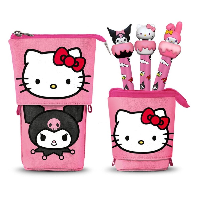 Sanrio - Trousse Pop Up Sanrio avec 3 stylos à bille effaçable à encre gel