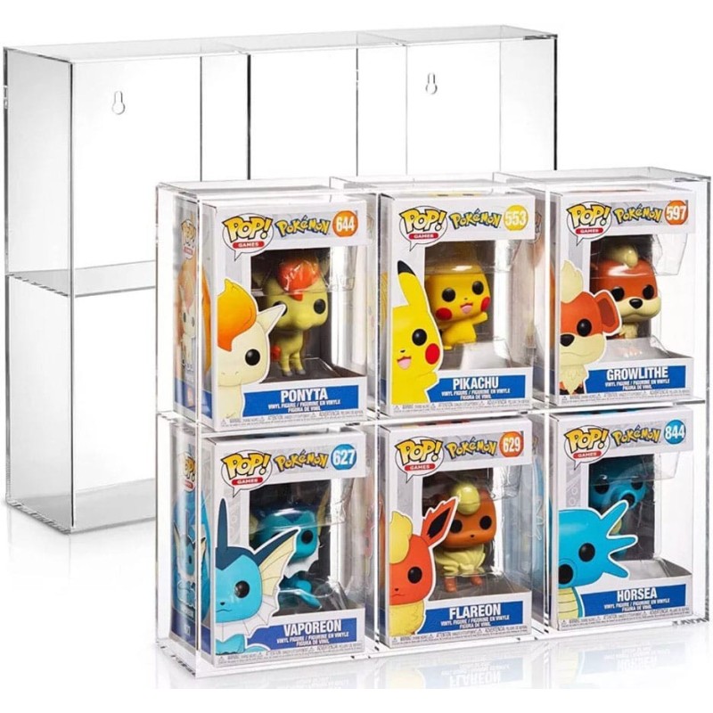 Evoretro - Présentoir vitrine acrylique pour 6 Figurines Funko Pops Evoretro - Présentoir vitrine acrylique pour 6 Figurines Funko Pops
