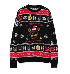 Five Nights at Freddy’s - Five Nights at Freddy's Sweat Survived Five Nights (Christmas Jumper) Size L