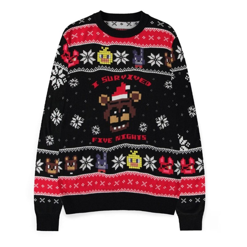 Five Nights at Freddy’s - Five Nights at Freddy's Sweat Survived Five Nights (Christmas Jumper) Size L