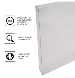 Evoretro - Pack 25 boîtes de protection en PET pour Cassettes VHS