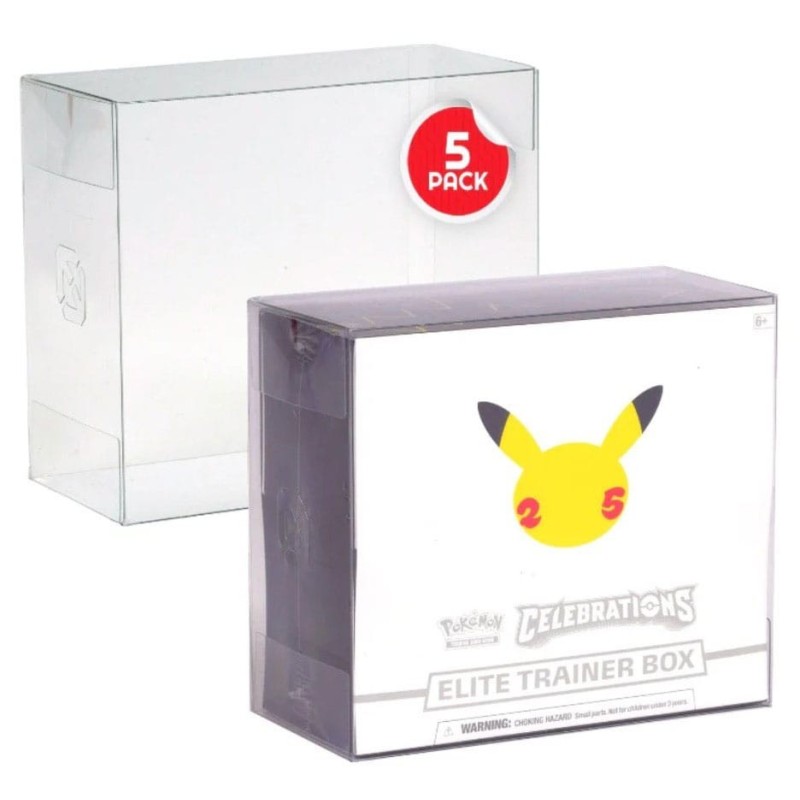 Evoretro - Pack 5 boîtes de protection en PET pour Booster Boxes / Elite Trainer Boxes Ver. 2 Evoretro - Pack 5 boîtes de protection en PET pour Booster Boxes / Elite Trainer Boxes Ver. 2