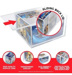 Evoretro - Présentoir vitrine acrylique pour Booster Boxes / Elite Trainer Boxes Ver. 1 avec couvercle coulissant
