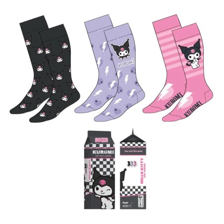 Sanrio - Pack 3 paires de chaussettes Kuromi 36-43