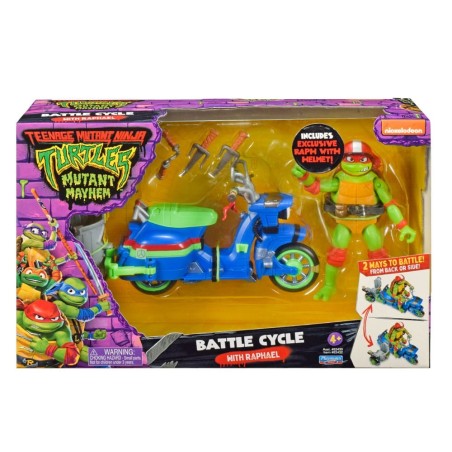 Ninja Turtles : Teenage Years - Figurine Raphael & Scooter et side-car 11 cm