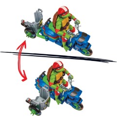Ninja Turtles : Teenage Years - Figurine Raphael & Scooter et side-car 11 cm