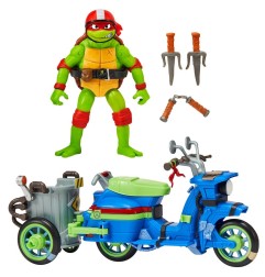 Ninja Turtles : Teenage Years - Figurine Raphael & Scooter et side-car 11 cm