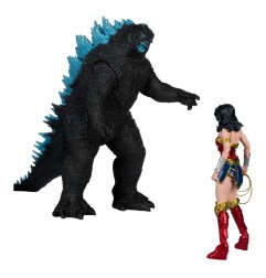 DC Justice League Monsterverse DC Multiverse - Pack de 2 figurines Wonder Woman Vs. Atomic Blast Godzilla 18 cm