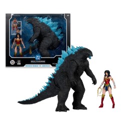 DC Justice League Monsterverse DC Multiverse - Pack de 2 figurines Wonder Woman Vs. Atomic Blast Godzilla 18 cm