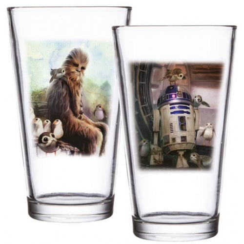 Star Wars Episode VIII - Pack 2 verres à bière (pinte) Chewbacca & R2-D2